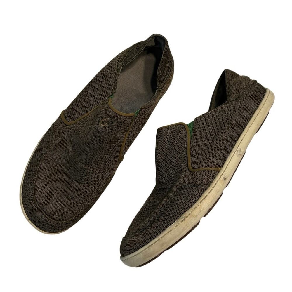 OLUKAI Nohea Mesh Island Slip-On Shoes Casual Men's Brown Size 10.5